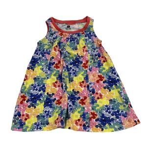 Tea Collection Summer Dress Girls Size 2 Watercolor Spotted Cotton Short Sleeve